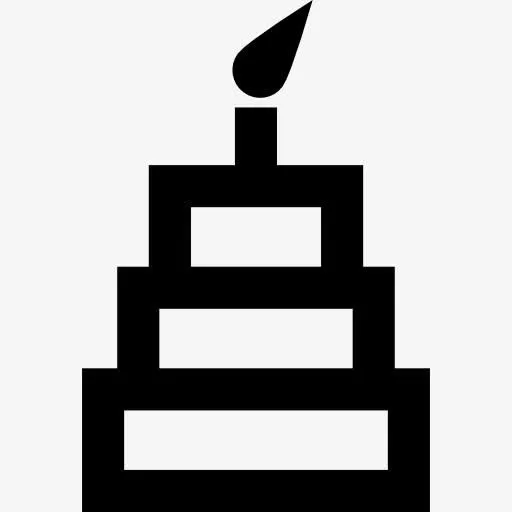 三层蛋糕与蜡烛上图标免抠