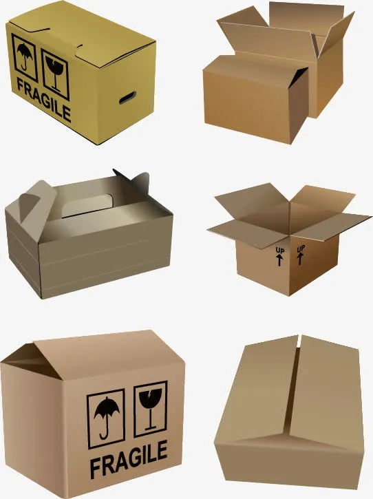 纸箱纸盒矢量图免抠