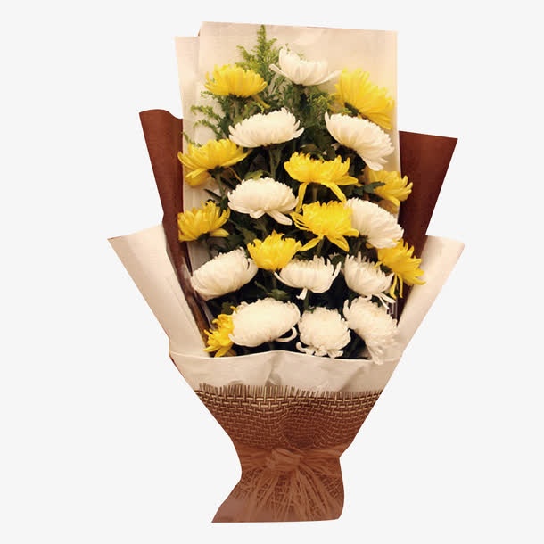 清明节黄色菊花束免抠 菜鸟图库