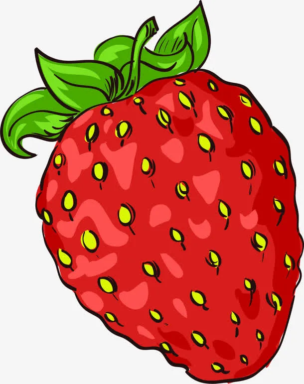 红色卡通草莓免抠