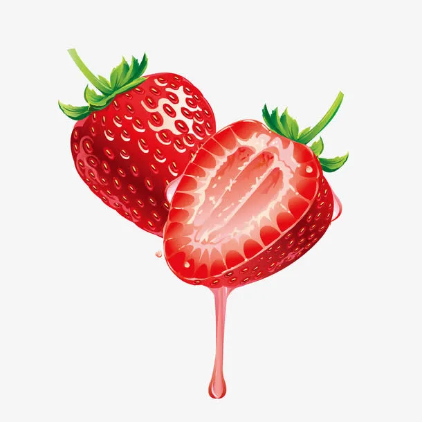 新鲜手绘草莓插画免抠装饰生活用品元素