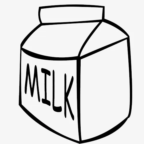 手绘牛奶盒简笔画免抠