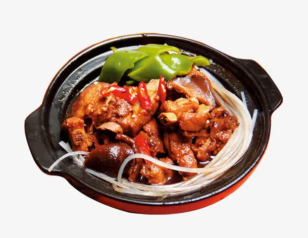 大碗砂锅黄焖鸡米线素材免抠