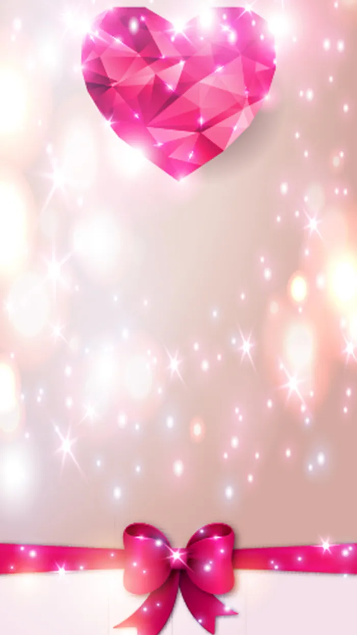 粉红色钻石爱心图案背景图高清