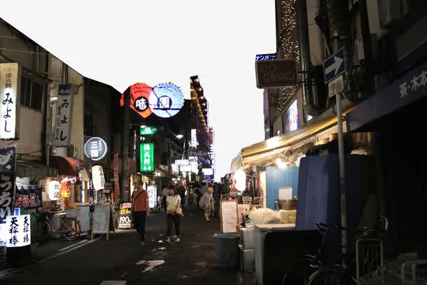 日本夜市小吃街免抠