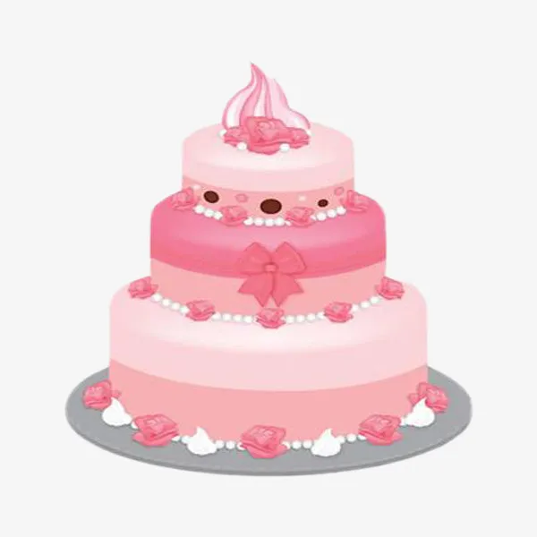粉色三层大蛋糕免抠