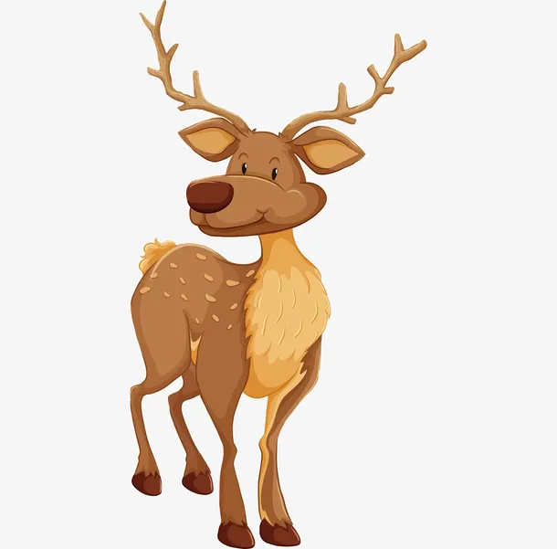 卡通可爱小动物装饰动物头像小鹿免抠