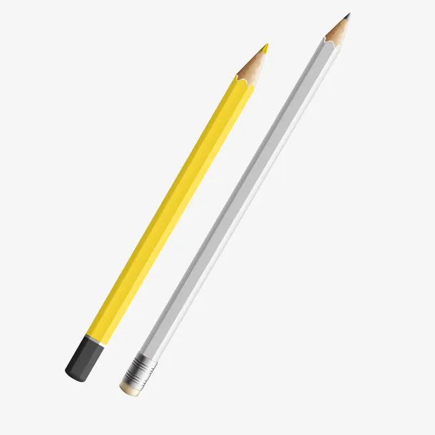 彩色绘画铅笔和普通铅笔免抠