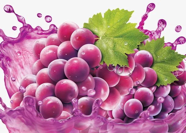 紫色葡萄汁免抠