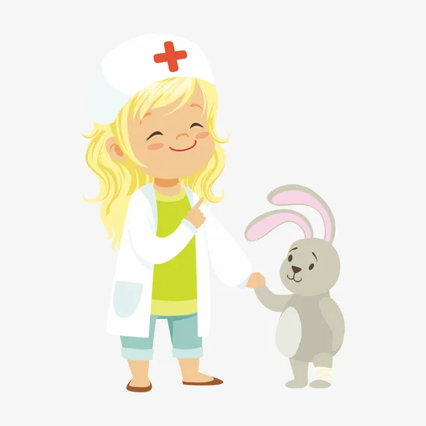 小兔子和卡通女医生免抠