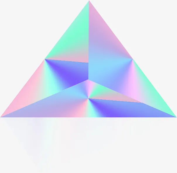 炫彩三角形装饰图案免抠