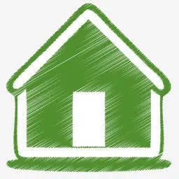 房子绿色拉丝图标免抠
