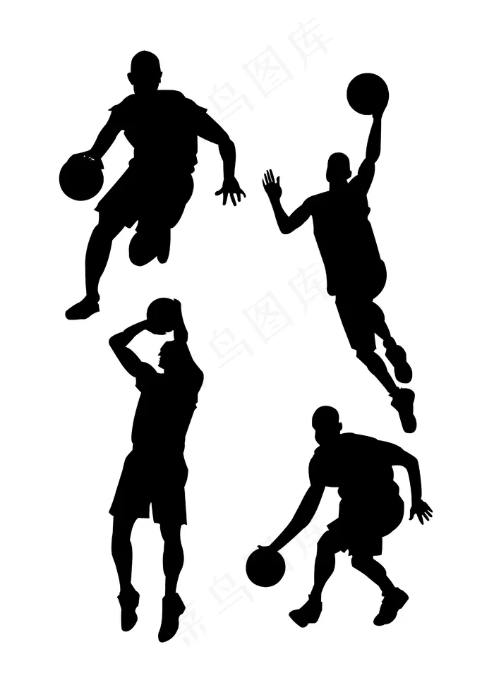 篮球人物剪影图片