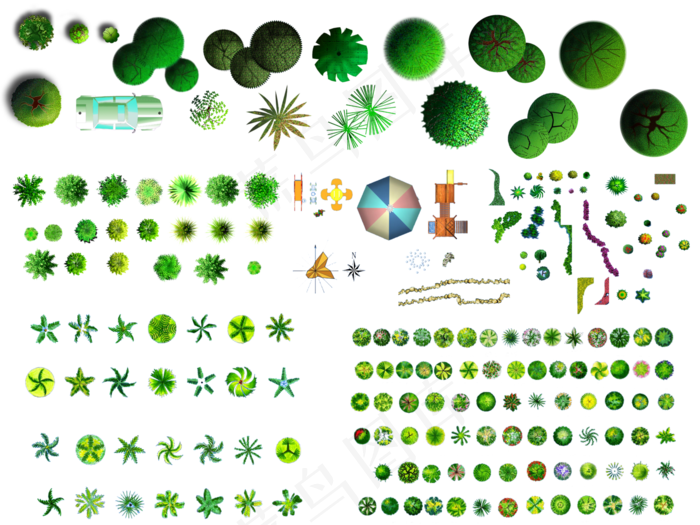 彩平图素材 总平图素材 彩平树图片(5000x3748)psd模版下载 - 菜鸟图