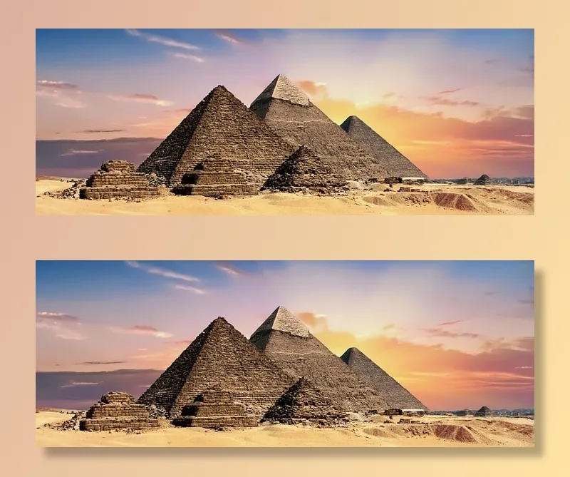 灰色，橙色，云，金字塔，照片，金字塔，埃及，旗帜