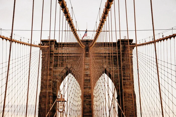 棕色混凝土桥，布鲁克林桥，纽约，地标，历史，布鲁克林，美国，曼哈顿