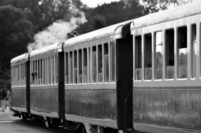 灰度照片，火车，机车，前，蒸汽机车，轨道，蒸汽火车，sncf