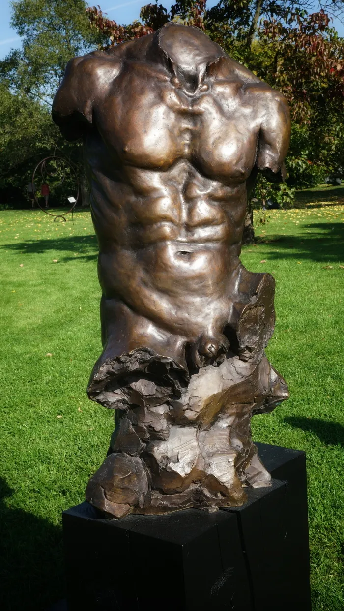 男，男，躯干，艺术，雕塑，青铜，邱花园，伦敦
