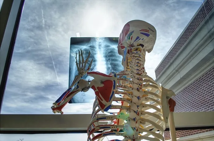 人类、骨骼、手拿、x光片、医学、技术、医学、工具