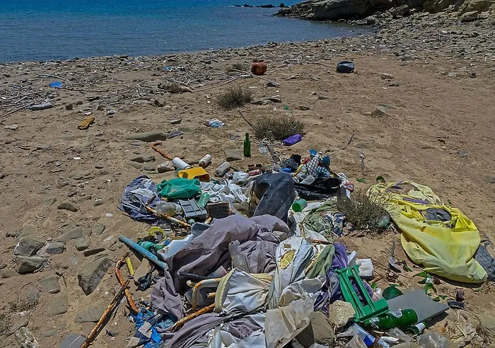 垃圾，塑料垃圾，海滩，环境罪恶，污染，罗德岛，希腊，垃圾