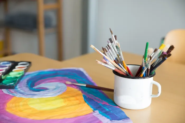 学校，绘画，艺术，彩色铅笔，绘画，纸张，颜色，彩色