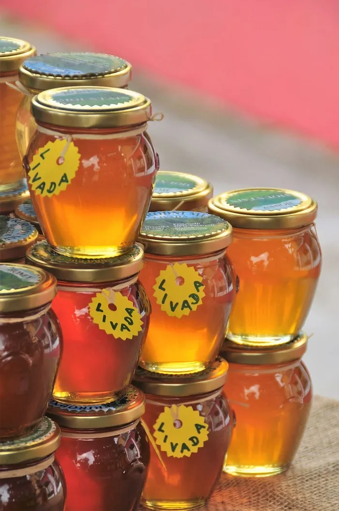 蜂蜜，玻璃杯，食品，甜味剂，玻璃杯，糖，蜂蜜罐，甜味剂