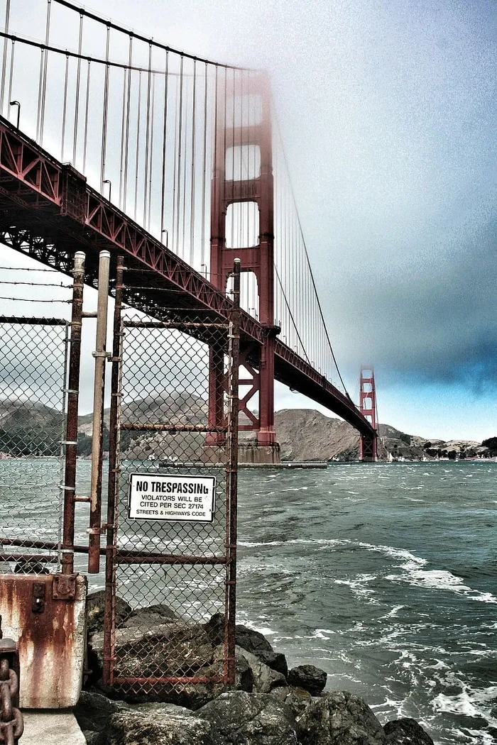 加利福尼亚，链环篱笆，著名地标，金门大桥，禁止侵入，旧金山，标志，美国