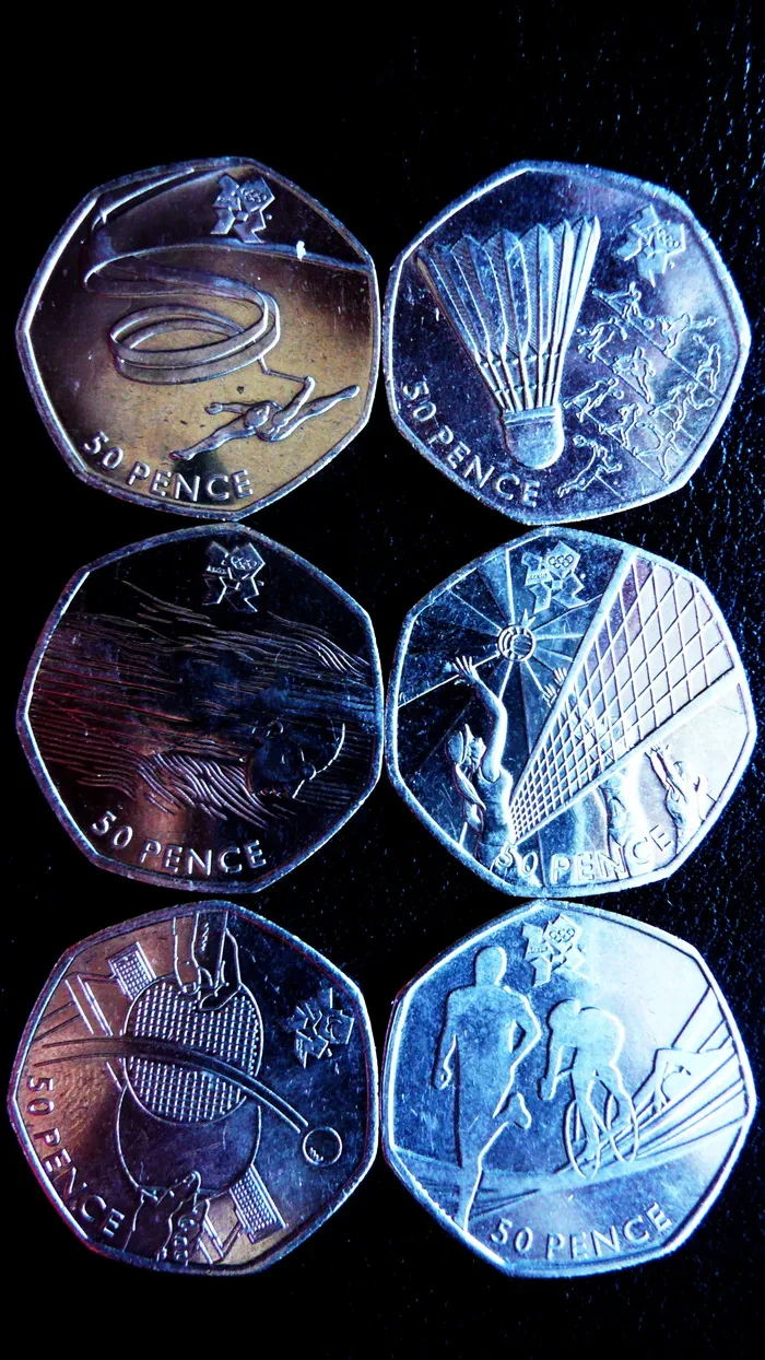 货币，运动，硬币，奥运会，50，便士，英国，符号