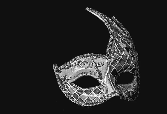 灰色假面面具面具狂欢节服装派对威尼斯工作室拍摄黑色背景