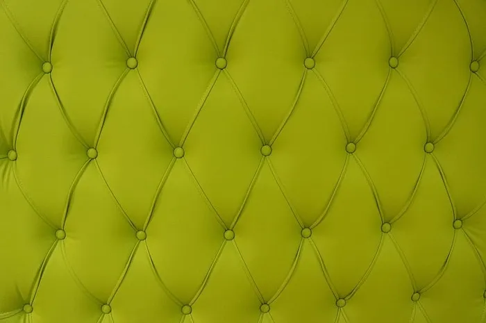簇绒绿色纺织品，黄绿色，沙发，图案，纽扣沙发，背景，背景，绿色
