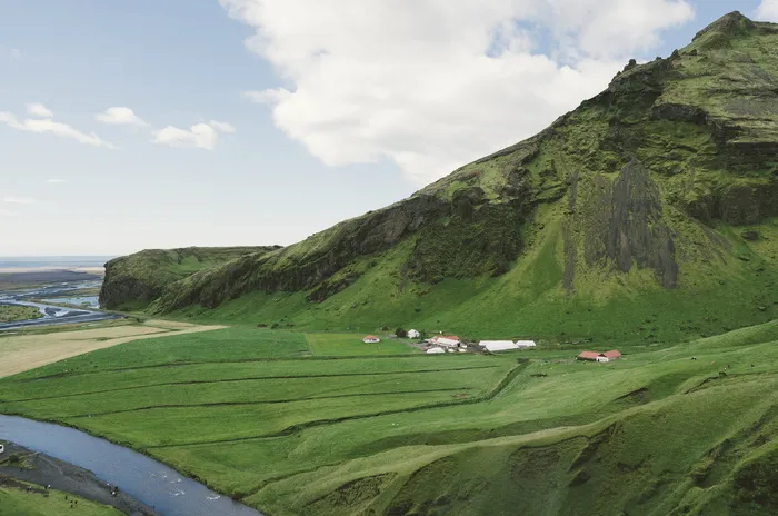 冰岛，绿色，草地，田野，山谷，乡村，农场，自然