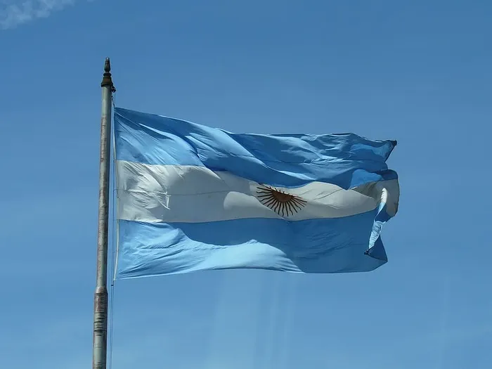蓝色，白色，国旗，旗杆，阿根廷国旗，阿根廷，只有一名女性