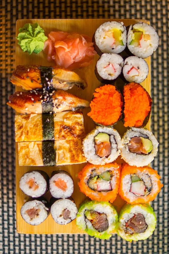 寿司，米饭，食物，健康，日式，芥末，生姜，午餐