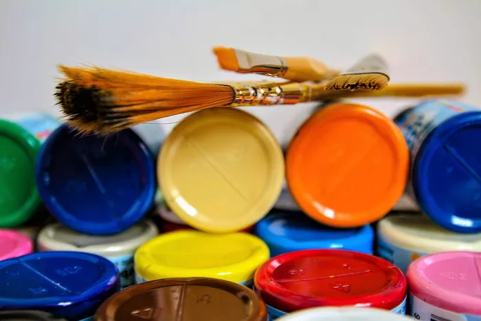 摄影，油漆刷，罐，刷，油漆刷，油漆罐，器皿，颜色