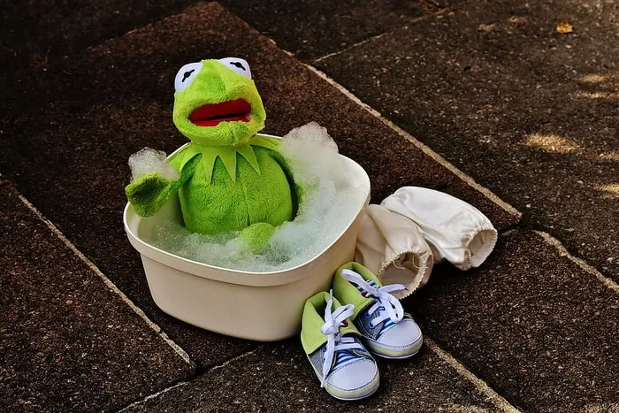 克米特，青蛙，白色，塑料桶，浴缸，沐浴泡沫，搞笑，可爱