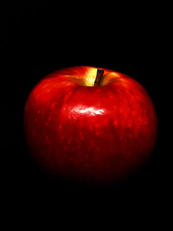 红，黑，红苹果，苹果，红，黑背景，水果，新鲜，颜色