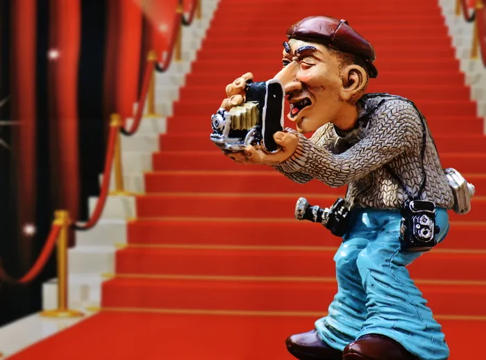 摄影师雕像, 站在, 楼梯, 摄影师, 照片, 名人摄影师, 红地毯, 旅游