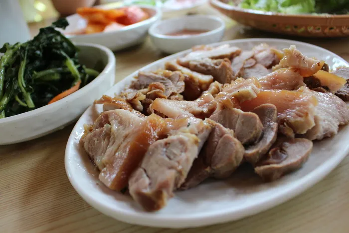 猪肉，素育，易教育，博萨姆，餐厅，韩国食品，食品，火腿