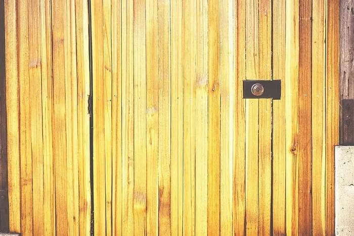 棕色，木制，门，关门，照片，木头，栅栏，门