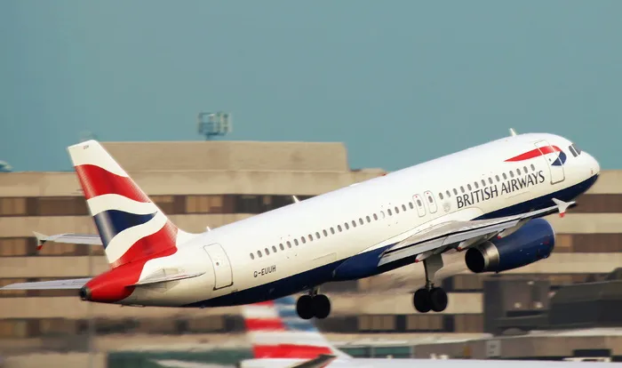 怀特，英国航空公司飞机，飞行，曼彻斯特，机场，英国，信息，标志
