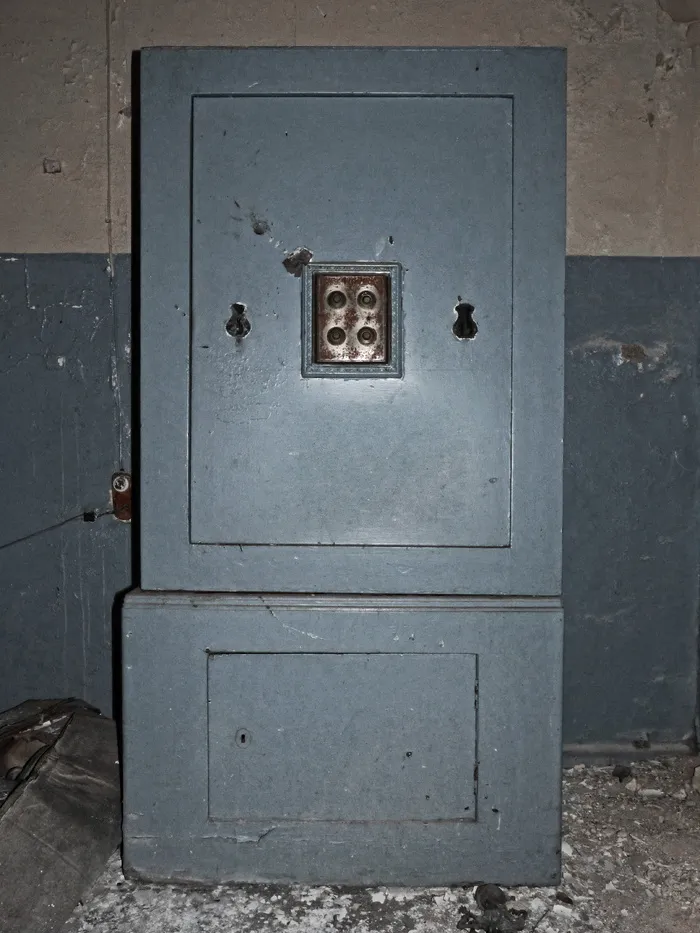 保险箱，旧的，废弃的，古董，门，入口，关闭，无人