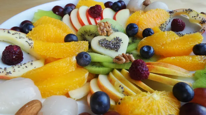 新鲜水果盘，水果，水果盘，盘子，维生素，健康，苹果，维生素Haltig