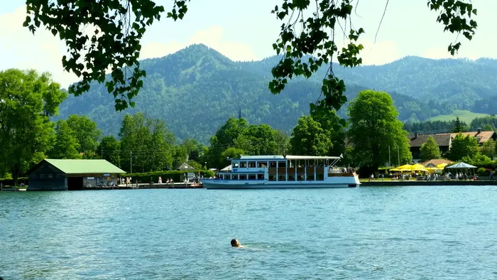 bad wiessee湖，巴伐利亚州，tegernsee，ship，promenade，boot，上巴伐利亚州
