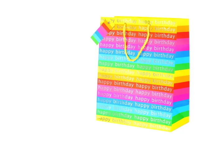 彩色纸袋，隔离，生日，白色，礼品，袋，礼品，物品