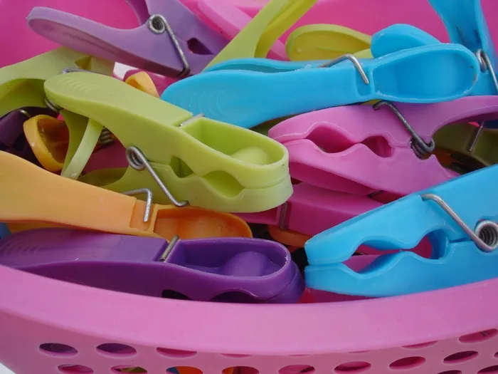 衣夹，彩色，塑料，洗衣房，预算，设备，多色，粉红色