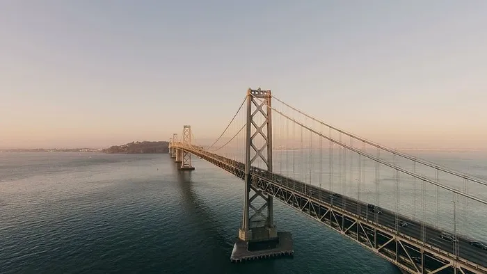海湾大桥，桥梁，河流，旧金山，旧金山-奥克兰湾大桥，悬索桥，水，建筑结构