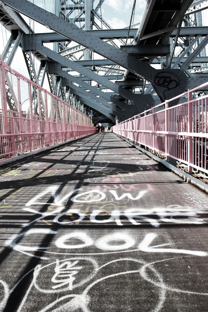 美国，威廉斯堡大桥，小径，街头艺术，涂鸦，障碍，纽约，美国