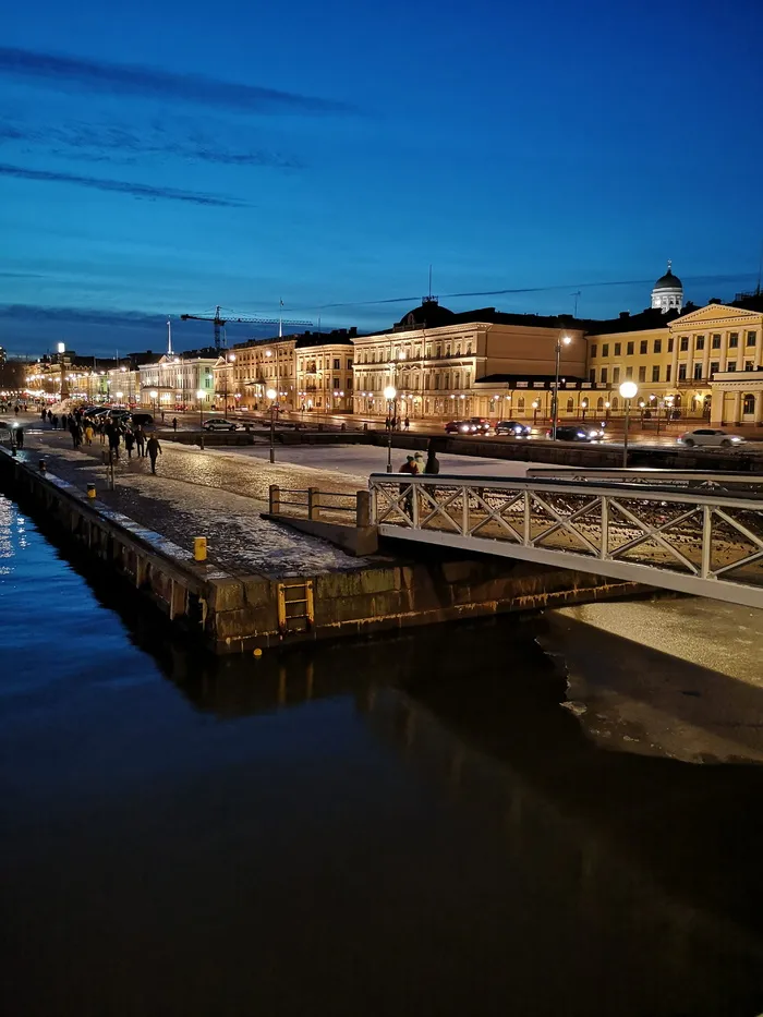 赫尔辛基，夜晚，城市，城市，桥梁，旅游，景观，夜空
