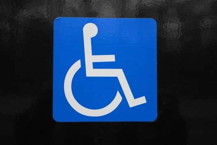 轮椅、残疾人、残疾人、象形文字、标志、图标、门、蓝色