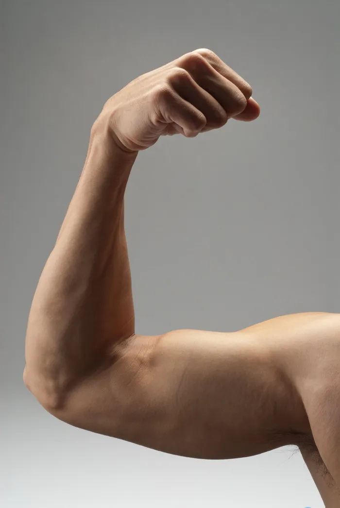 男子屈曲肌肉，手臂，肌肉，强壮，二头肌，锻炼，健身，健美